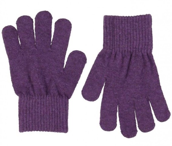 Manusi tricotate cu lana merinos CeLaVi Purple 3-6 ani