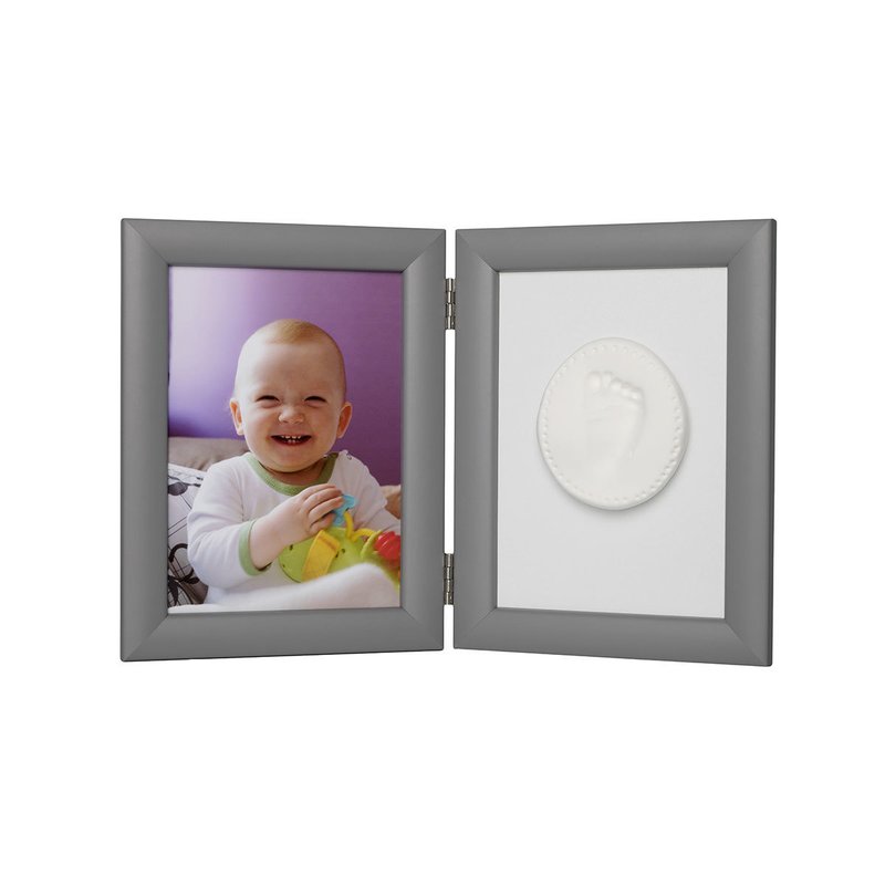 Kit mulaj Memory Frame cu rama foto 13x18 cm Baby HandPrint non-toxic silver - 2