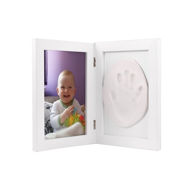 Kit mulaj Memory Frame cu rama foto 13x18 cm Baby HandPrint non-toxic alb - 2 | YEO