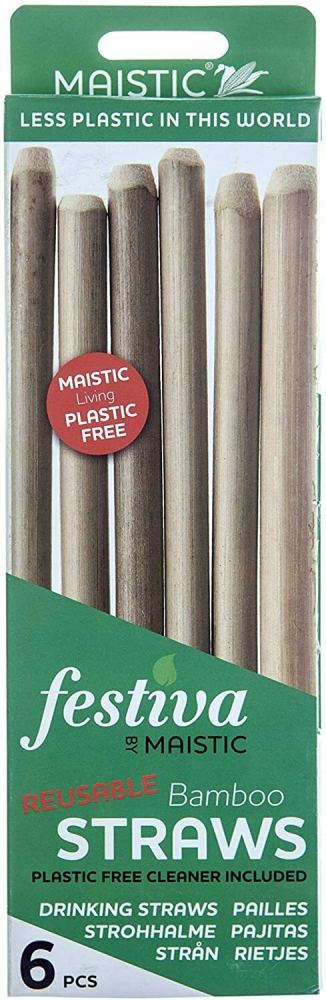 Pai din bambus pentru baut plastic free set 6 buc Maistic Accesorii imagine noua responsabilitatesociala.ro