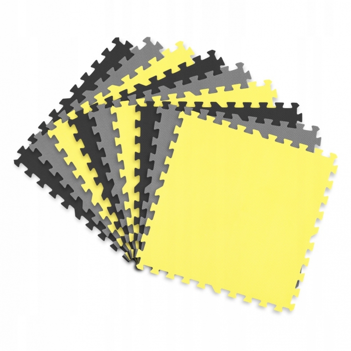 Salteluta de joaca tip puzzle 180 X 180 cm Ricokids galben gri negru - 2
