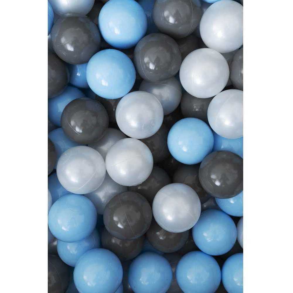 Set 200 bile din plastic colorate alb albastru gri 7 cm Flumi - 2