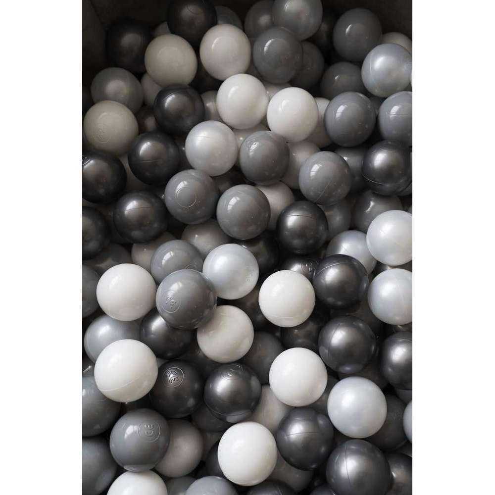 Set 200 bile din plastic colorate alb gri deschis gri inchis 7 cm Flumi - 3