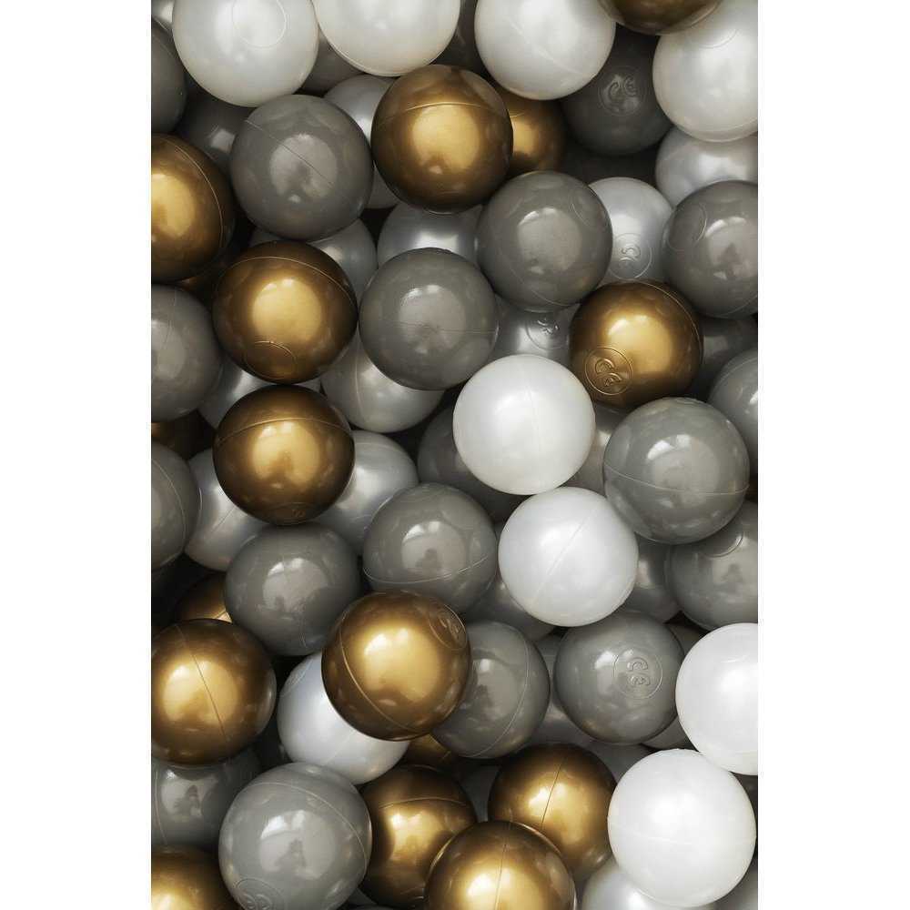 Set 200 bile din plastic colorate alb gri auriu 7 cm Flumi - 1