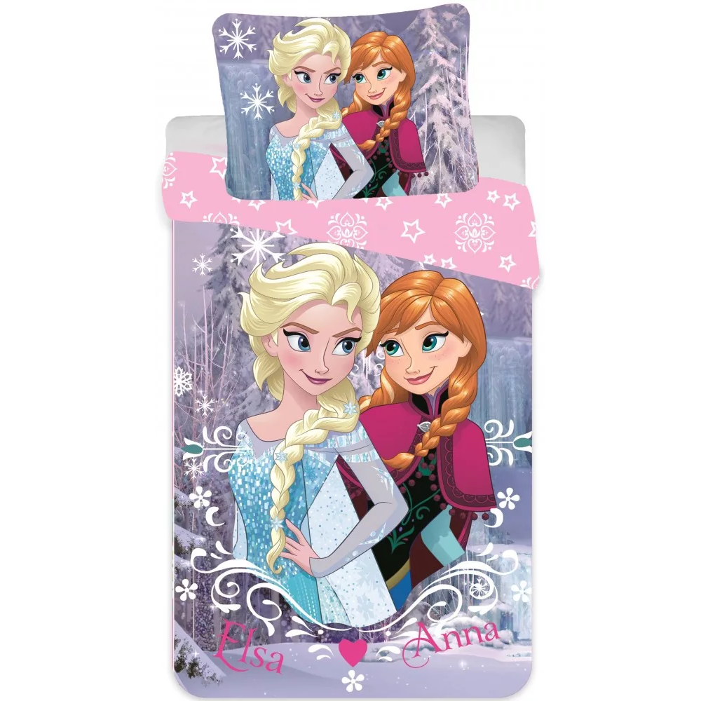 Set lenjerie pat copii Frozen Elsa and Anna 90×140 + 40×55 SunCity 40x55 imagine noua responsabilitatesociala.ro