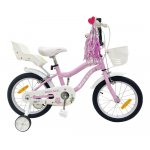 Bicicleta 16 inch cu roti ajutatoare Makani Aurora Pink