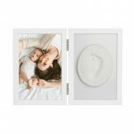 Kit rama foto 10x15 cm cu amprenta Tiny Memories Baby HandPrint non-toxic alb