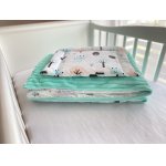 Lenjerie de pat pentru copii maradalia mint stripes deer 100 x 80 cm