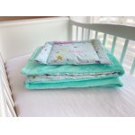 Lenjerie de pat pentru copii maradalia plain mint luna 100 x 80 cm