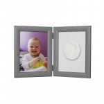 Kit mulaj Memory Frame cu rama foto 13x18 cm Baby HandPrint non-toxic silver