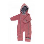 Overall babywearing din lana merinos organica wool fleece Iobio Vintage Red 62/68