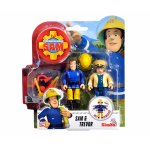 Set figurine Pompierul Sam si Trevor cu accesorii