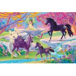 Puzzle 100 piese schleich glade with unicorn family