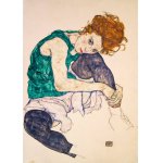 Puzzle 1000 piese Egon Schiele: Seated Woman with Legs Drawn Up 1917 Bluebird