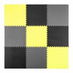 Salteluta de joaca tip puzzle 180 X 180 cm Ricokids galben gri negru