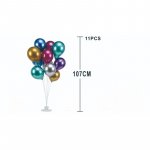 Set de 11 baloane multicolore cu suport 107 cm