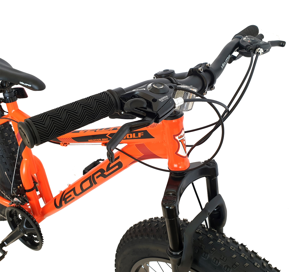 Bicicleta Fat-Bike Wolf 26 inch Velors V2605D cadru portocaliu cu negru - 1