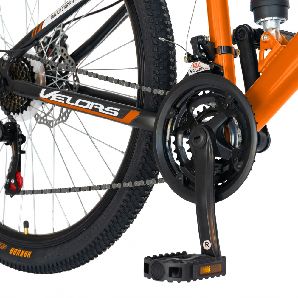 Bicicleta MTB-HT 27.5 inch Velors V2760D portocaliu cu design negru nichiduta.ro