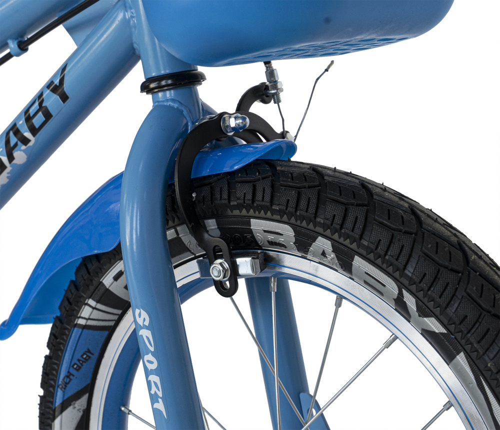 Bicicleta copii 3-5 ani 14 inch C-Brake Rich Baby CSR1403A albastru cu negru nichiduta.ro