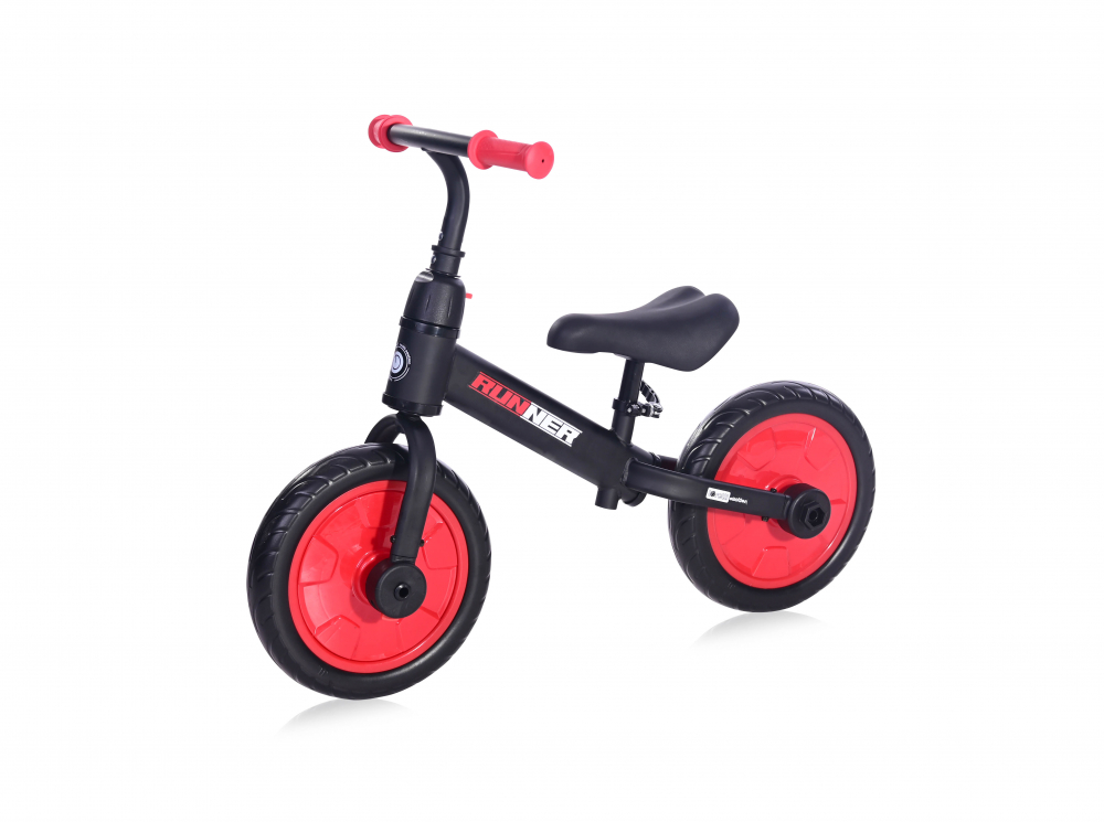 Bicicleta de echilibru 2 in 1 cu pedale si roti auxiliare black  red - 1 | YEO