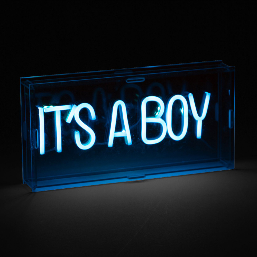 Caseta luminoasa neon 30×15 cm albastru Childhome