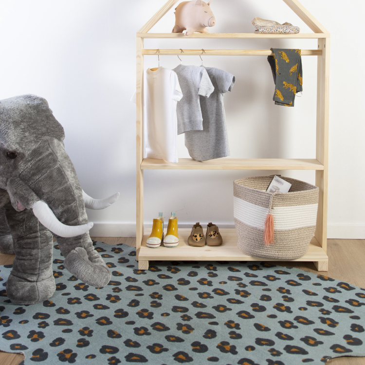 Covor bumbac 145x160 cm Leopard albastru Childhome - 2