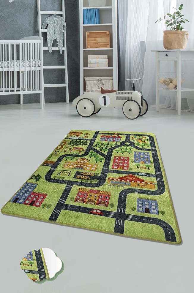 Covor antiderapant pentru copii Town Green 150x200 cm - 2