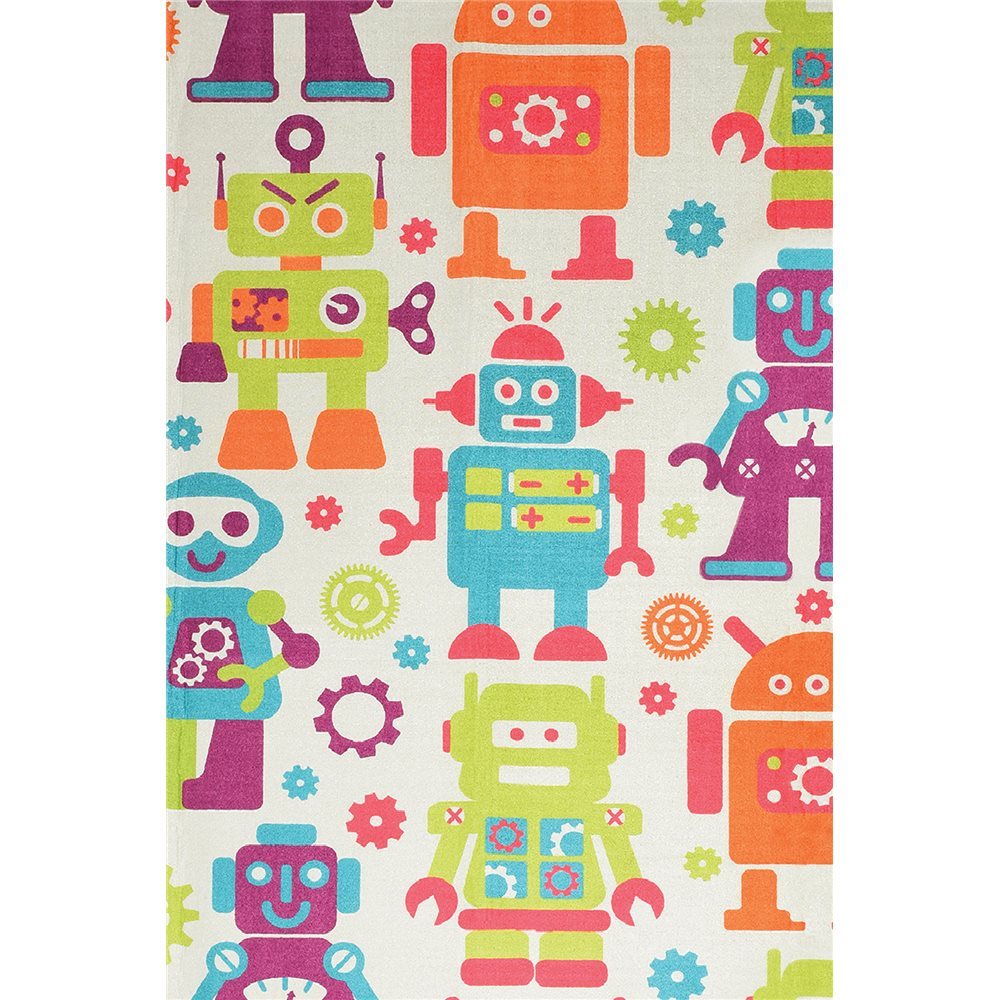 Covor antiderapant pentru copii Robot 100×150 cm 100x150 imagine noua responsabilitatesociala.ro