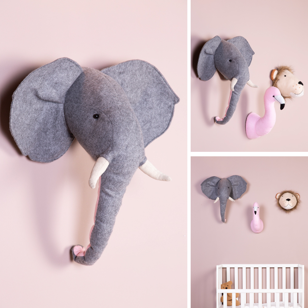 Decoratiune perete 15x28x36 cm Elefant Childhome - 1