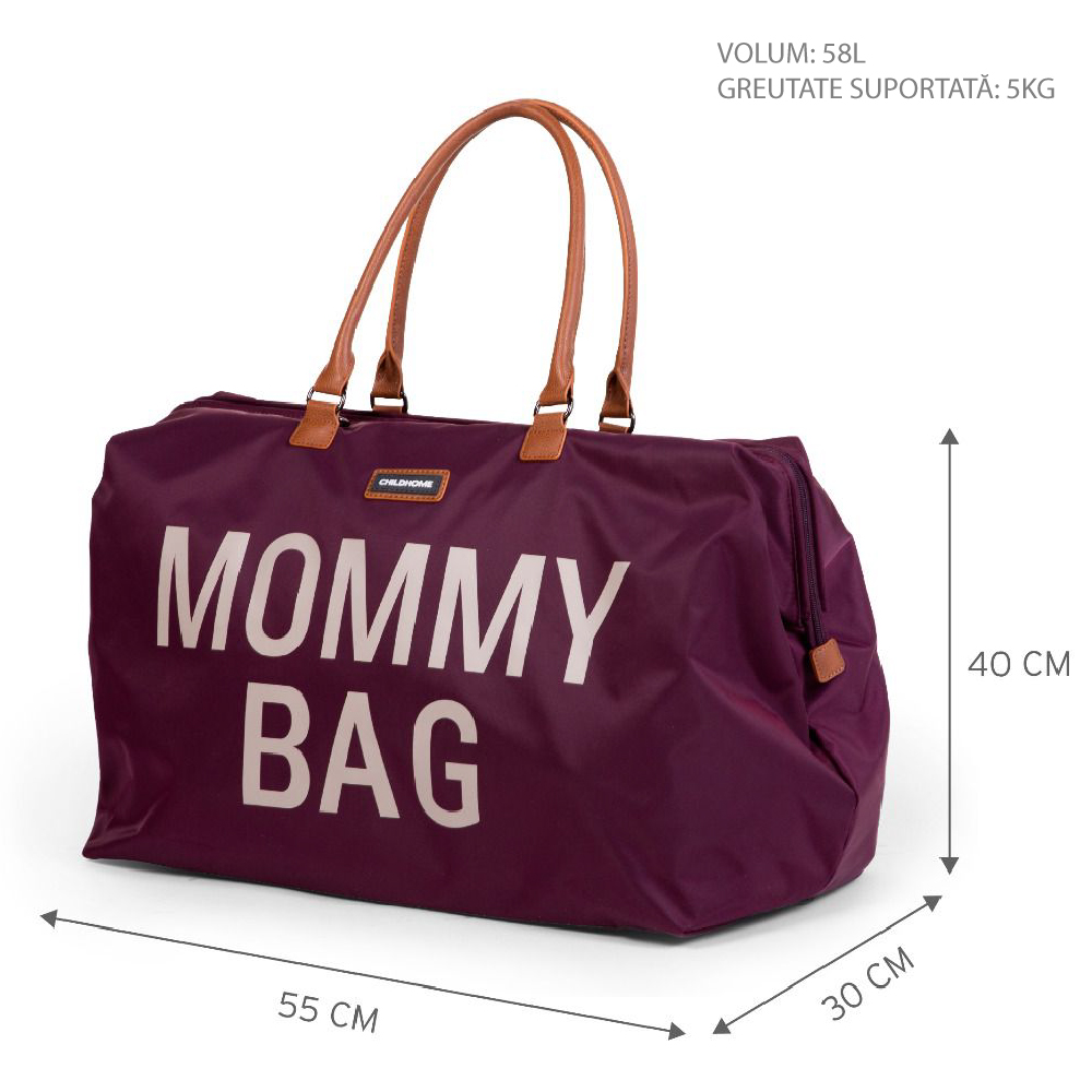 Geanta de infasat Mommy Bag visiniu Childhome - 4
