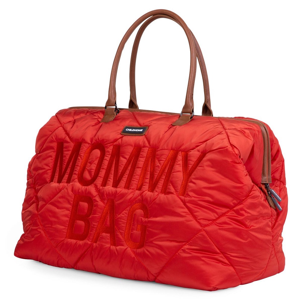 Geanta de infasat matlasata Childhome Mommy Bag rosu - 0