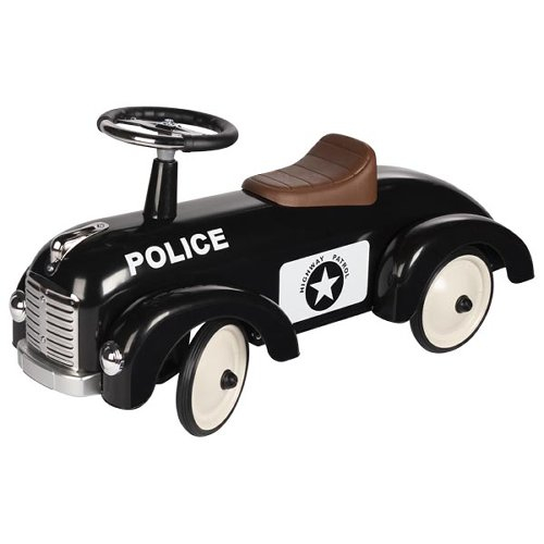 Masina Ride on neagra design de politie Goki