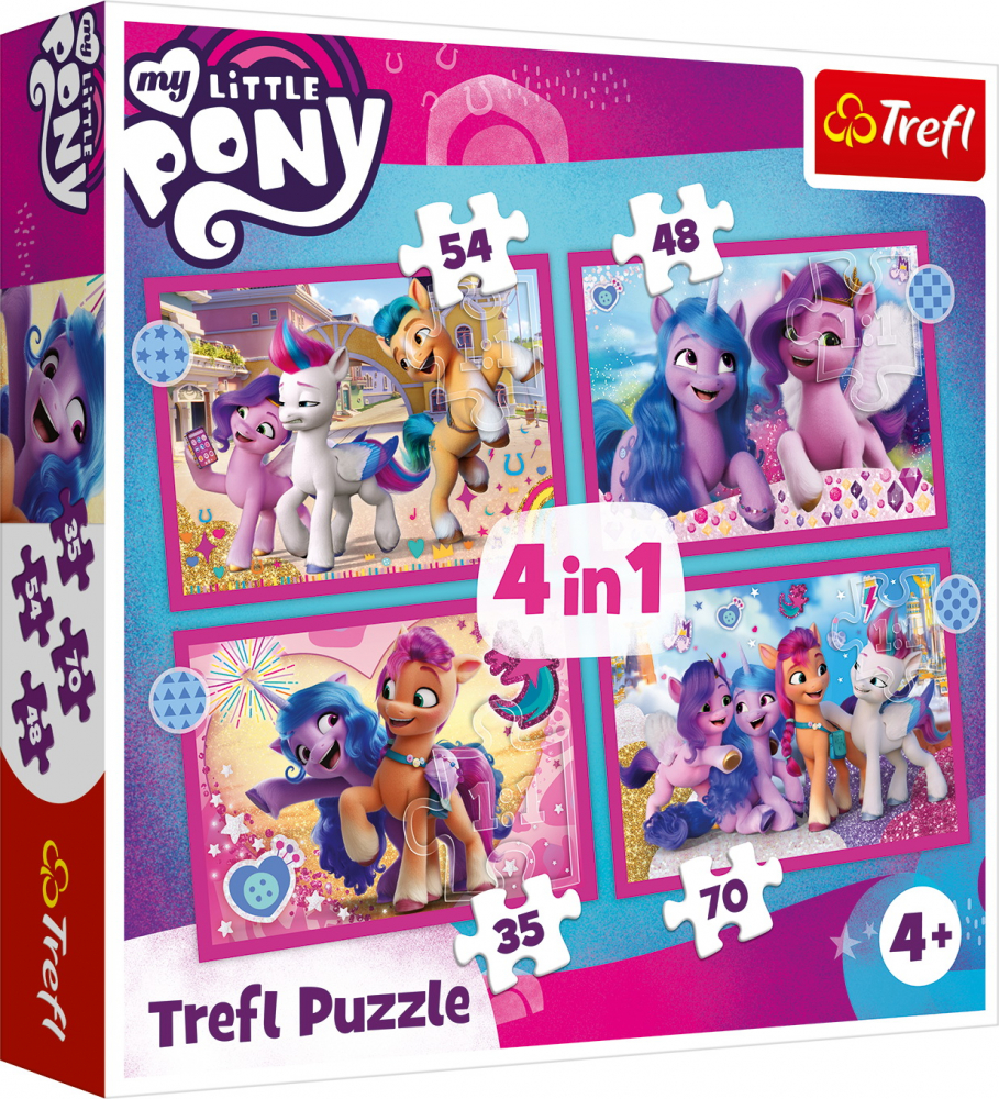 Puzzle 4 in 1 my litttle pony poneii colorati Trefl