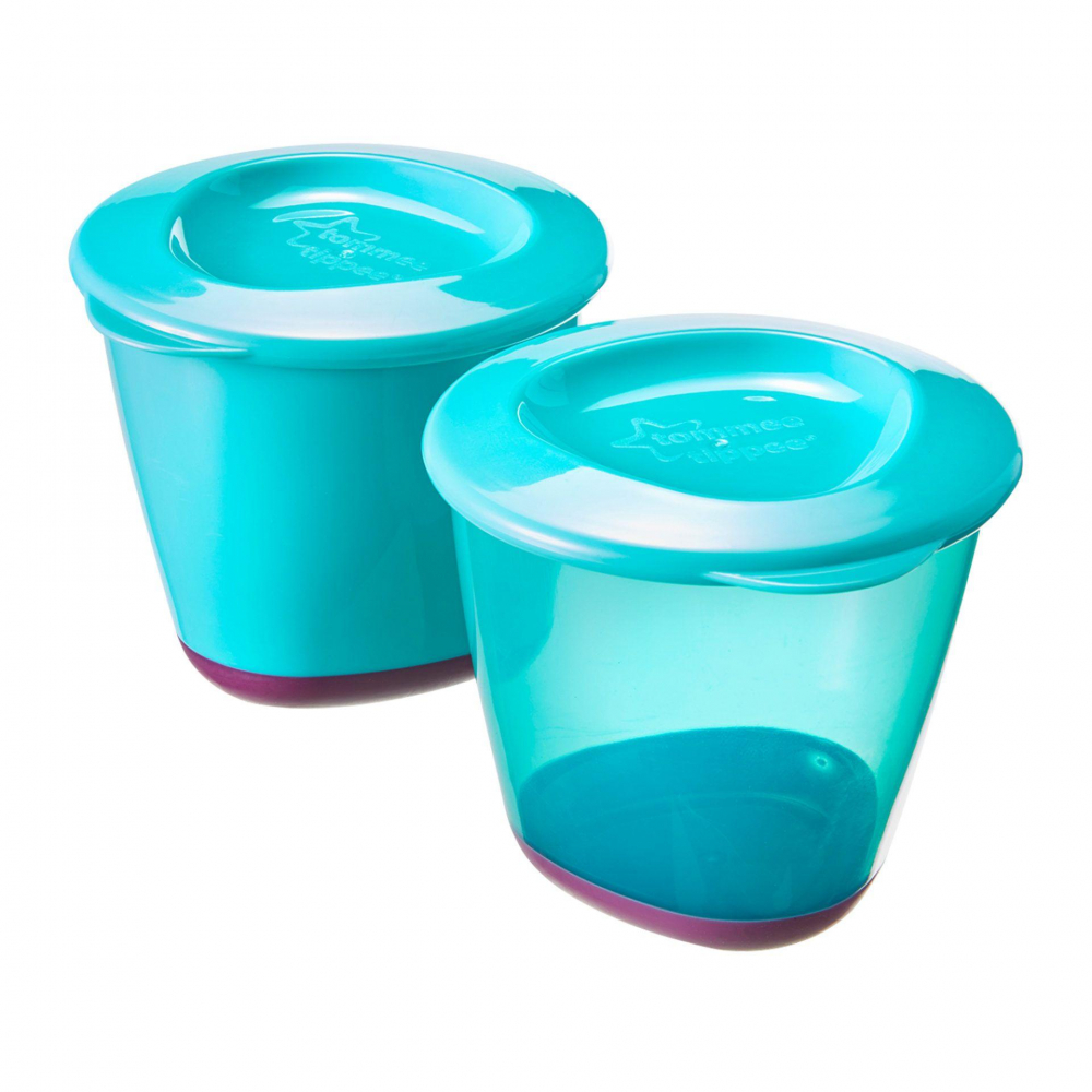 Recipiente de stocare hrana cu capac x 2 bleu tommee tippee verde
