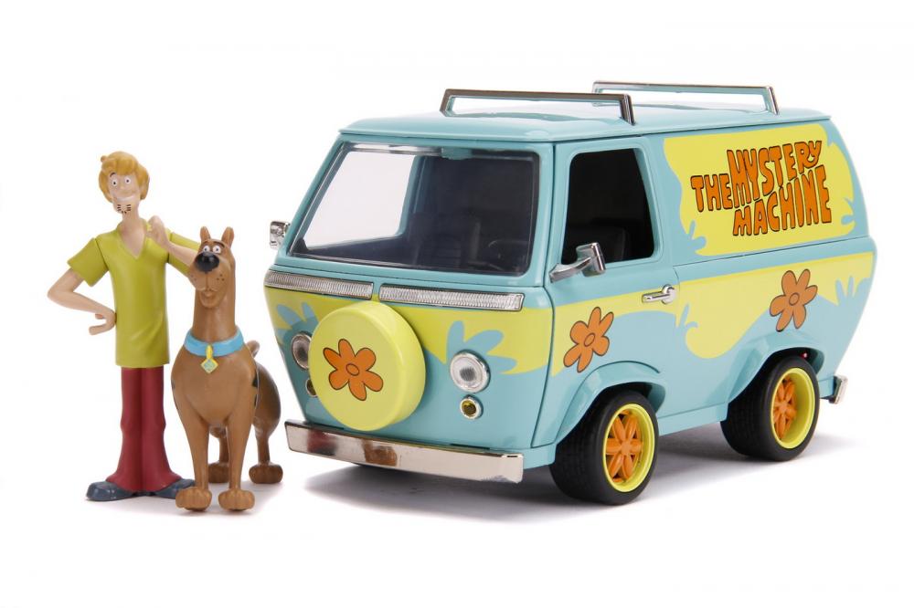 Scooby Doo mystery van set format din dubita metalica scara 1 la 24 si 2 figurine Scooby Doo si Shaggy