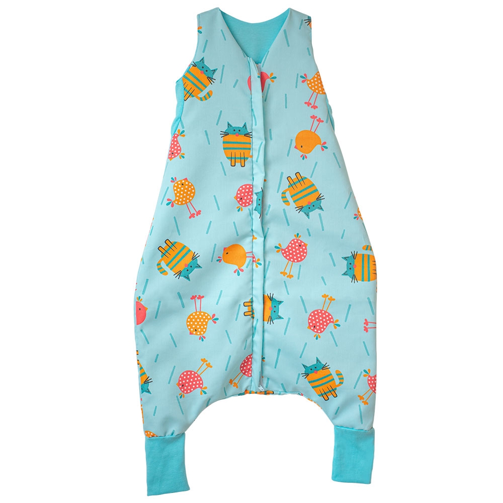 Sac de dormit cu picioare fairies 4-5 ani pisica si puisor albastru Hubners