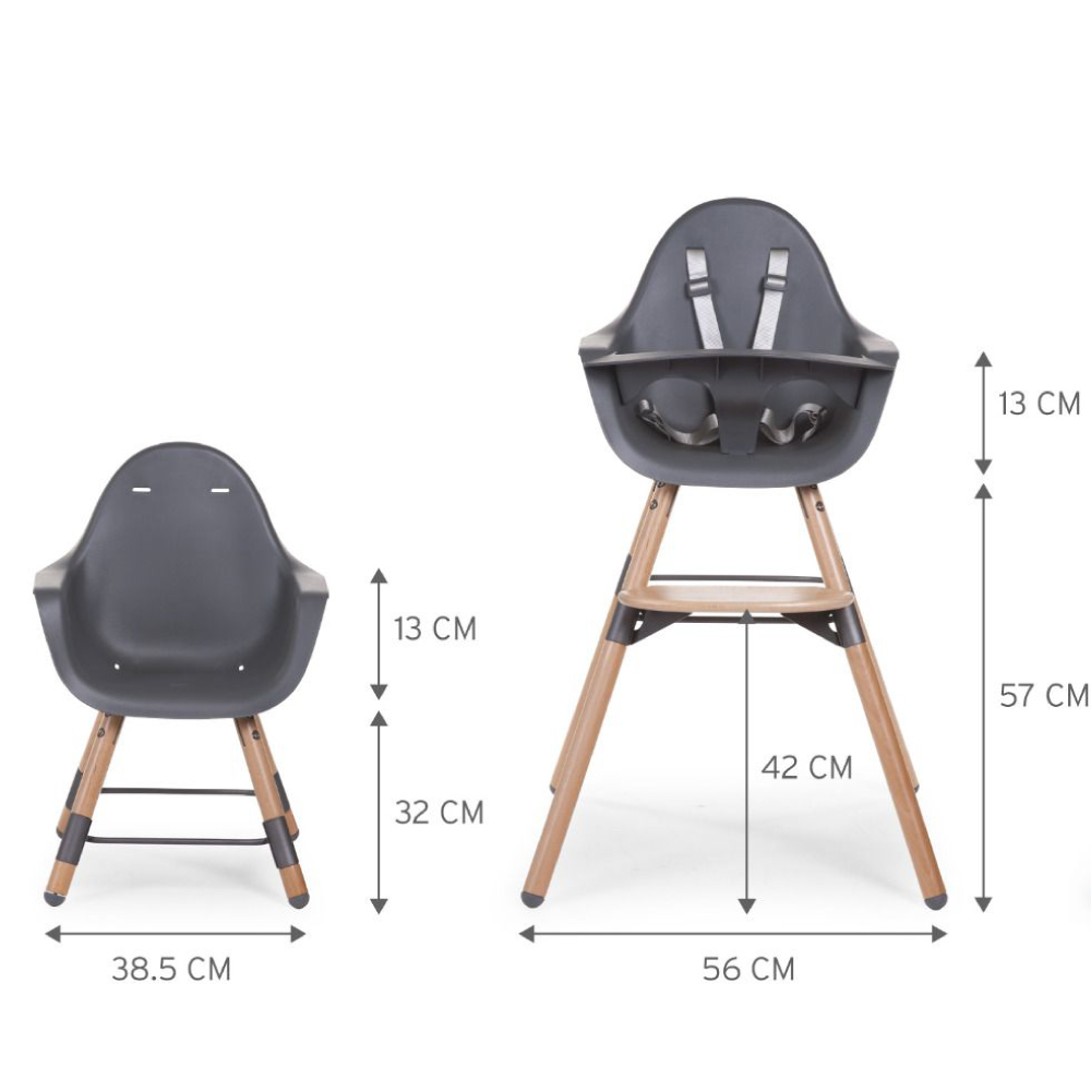 Scaun de masa reglabil in inaltime Childhome Evolu 2 naturalantracit