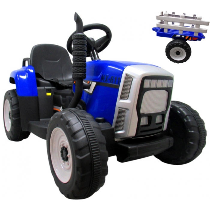 Tractor electric pe baterie si muzica C1 albastru R-Sport - 1
