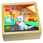 Joc cuburi de lemn cu 6 imagini RS Toys