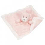 Jucarie din textil pentru bebelusi iepuras cu paturica roz