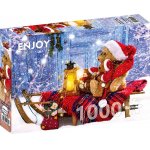 Puzzle 1000 piese Teddy Bears with Santa Hats