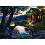 Puzzle din lemn Evening at the Lakehouse XL 750 buc Wooden City