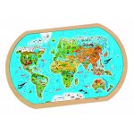 Puzzle harta lumii din lemn RS Toys