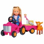 Set Simba Papusa Evi Love 12 cm tractor cu remorca si accesorii