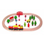 Tren lemn cu sina inclusa si accesorii RS Toys