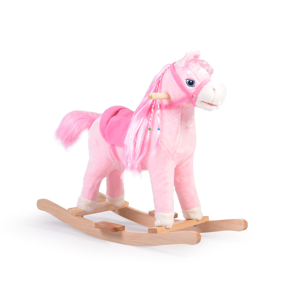Balansoar calut Moni din plus pentru copii Pink Horse MONI imagine noua
