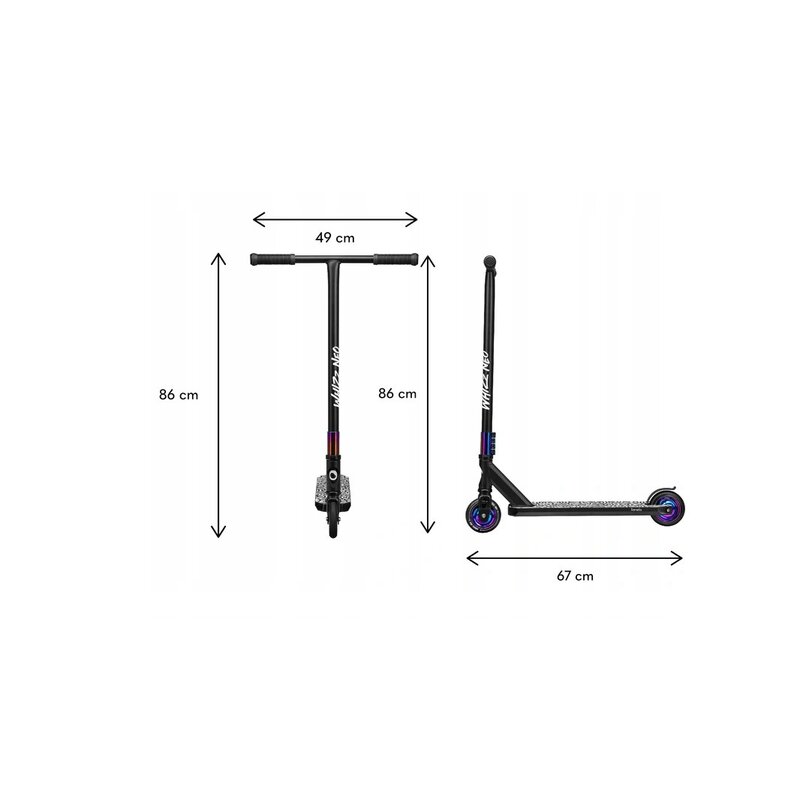 Trotineta Whizz pentru acrobatii rulmenti ABEC-9 sistemul de compresie IHC 9, 20 – 100 kg albastru La Plimbare 2023-09-25