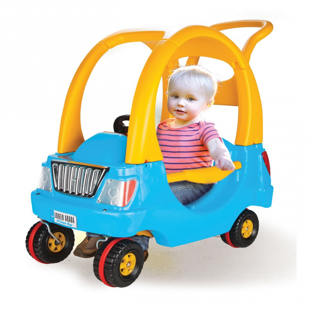 Masinuta de impins cu maner parental Pilsan Joker Car Blue - 1 | YEO