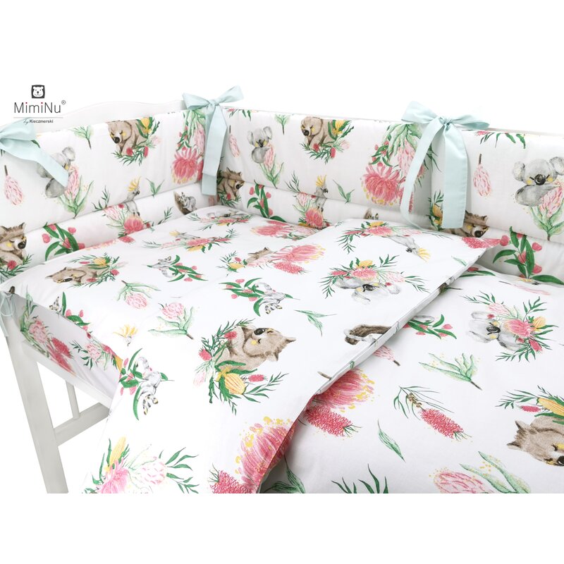 Lenjerie patut 120×60 cm cu 3 piese Australian Animals MimiNu 120x60 imagine noua responsabilitatesociala.ro