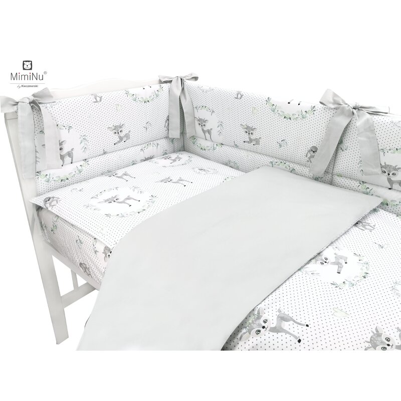 Lenjerie patut 120x60 cu 3 piese deer grey miminu